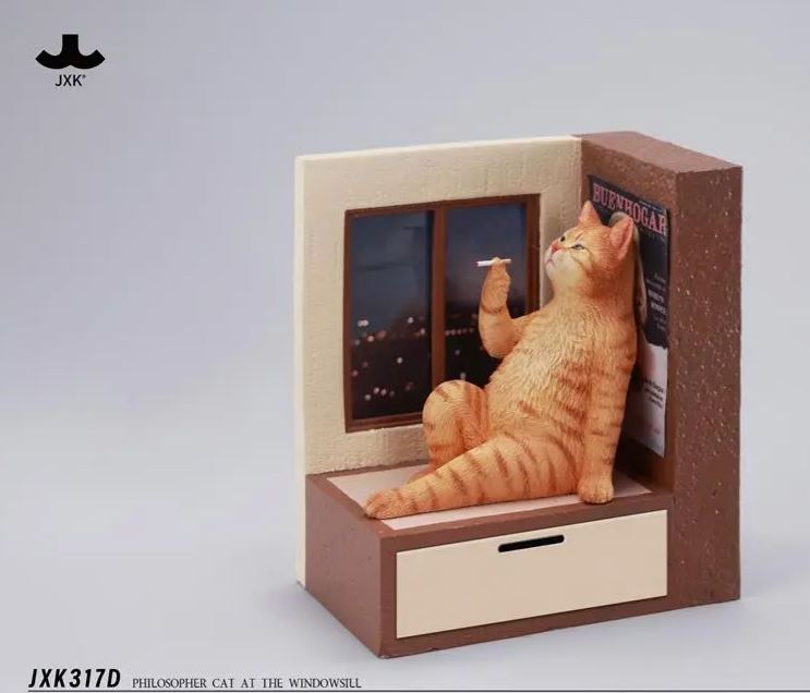 PRE-ORDER Philosopher Cat at the Windowsill Orange (Q3 2026) PO end (Dec-1-2025)