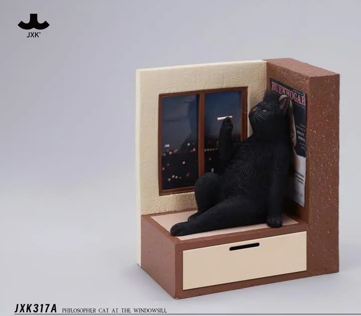 PRE-ORDER Philosopher Cat at the Windowsill Black (Q3 2026) PO end (Dec-1-2025)