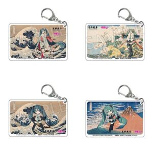 PRE-ORDER box of 48 - Katsushika Hokusai x Hatsune Miku Clear Acrylic Keychain (May. 2026) PO end (FEB-9-2026)