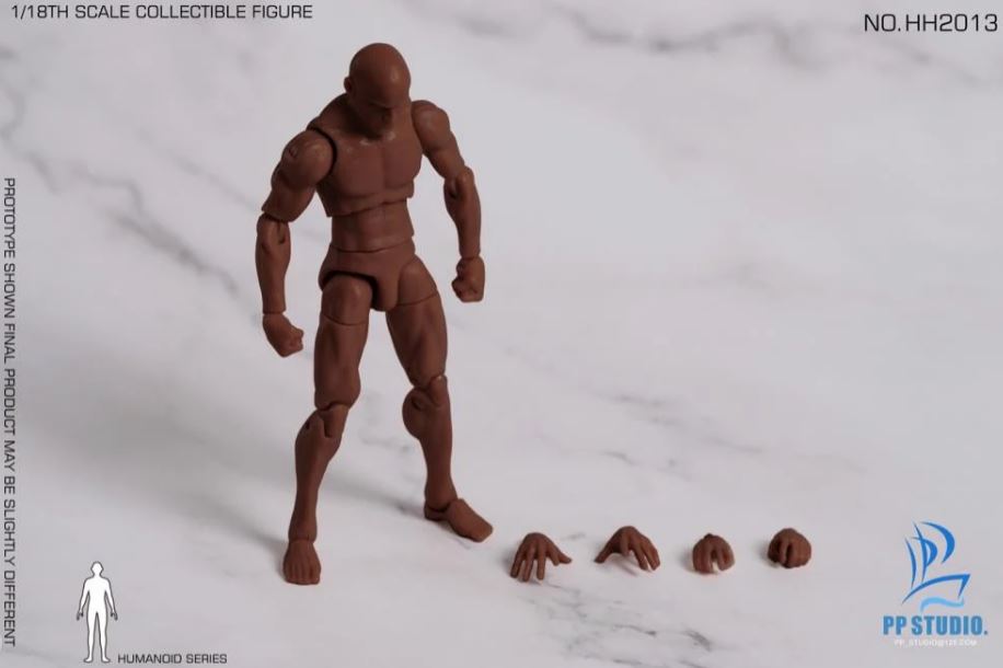 PRE-ORDER 1/18 Black Colored Movable Male body High shoulder (Q3 2026) PO end (Jan-19-2026)