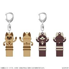 PRE-ORDER FULL CTN - Monster Hunter Wilds rubber keychain Stretched White Cat/Stretched Black Cat set (Nov. 2026) PO end (MAY-4-2026)