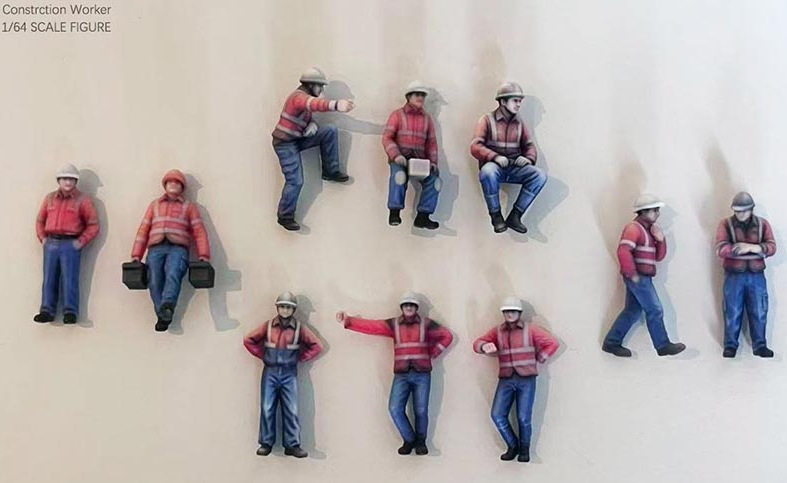 PRE-ORDER We World 1/64 Construction Worker Figure Set Static Scale Model WW-CW-001A (Q4 2026) PO end (AUG-12-2026)